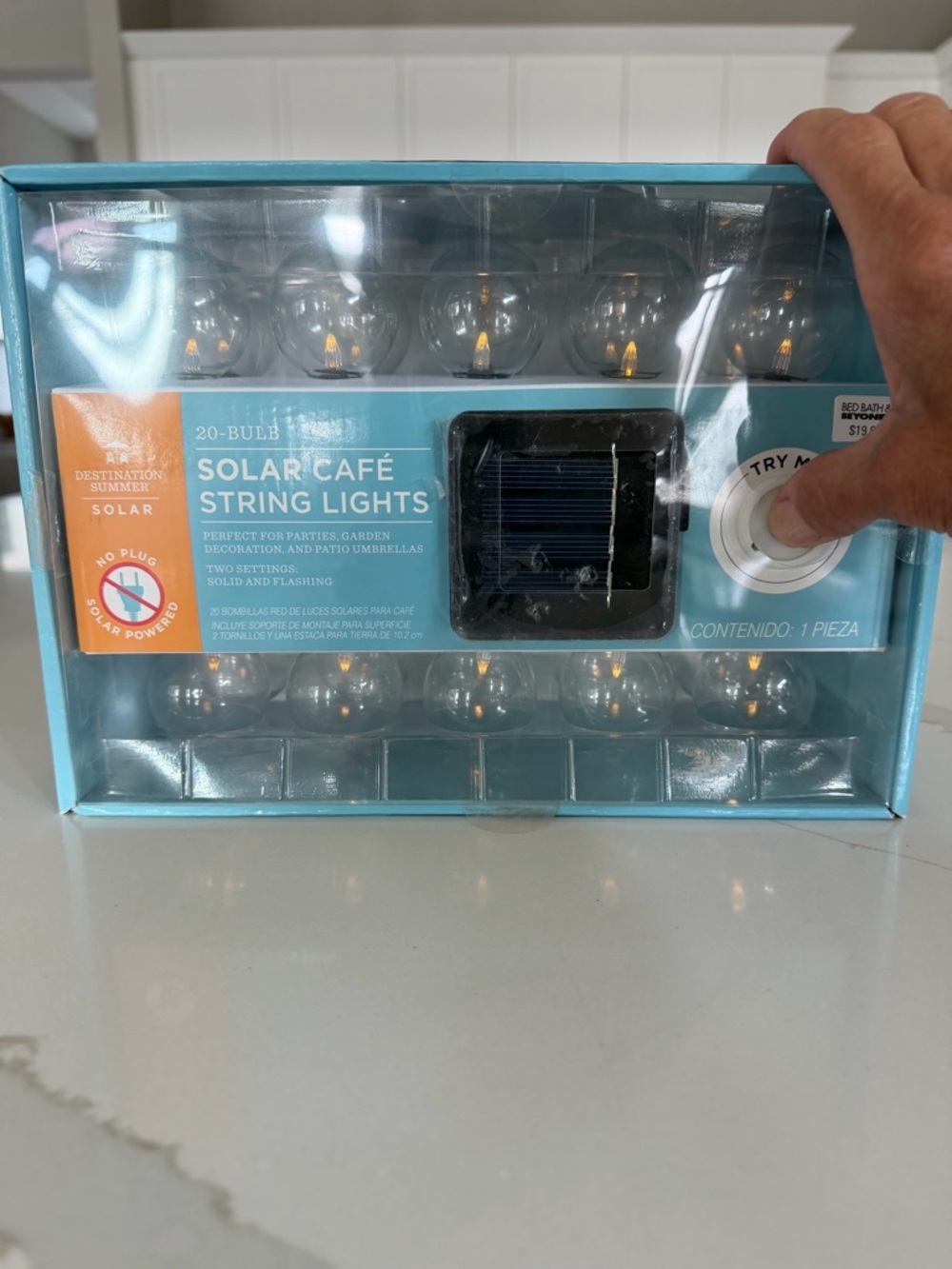 Solar Café String Lights - Clear Bulbs